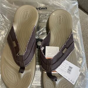 Men’s brown CROC flip flops